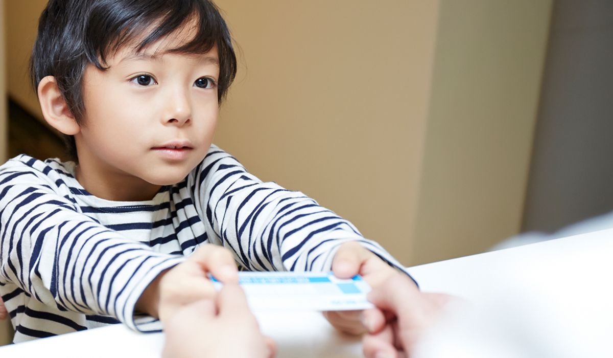 子供一人での受付風景